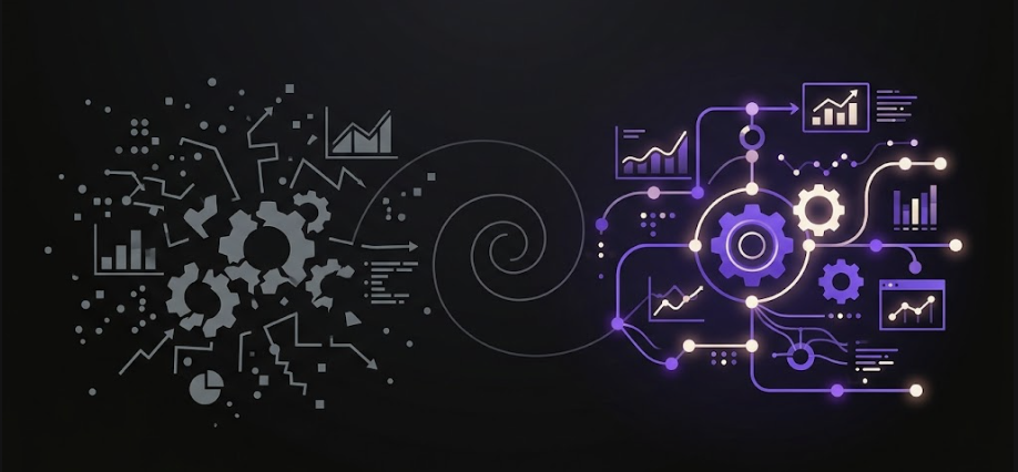 De operações fragmentadas a processos inteligentes com IA